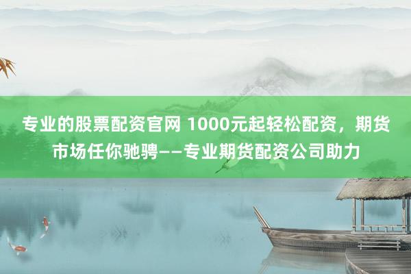 专业的股票配资官网 1000元起轻松配资，期货市场任你驰骋——专业期货配资公司助力