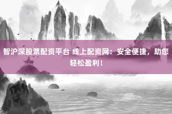 智沪深股票配资平台 线上配资网：安全便捷，助您轻松盈利！
