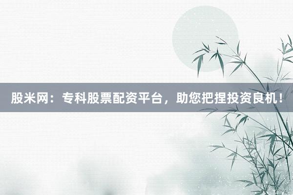 股米网：专科股票配资平台，助您把捏投资良机！