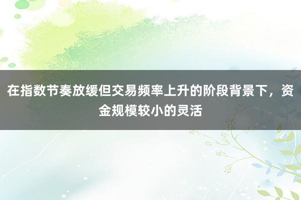 在指数节奏放缓但交易频率上升的阶段背景下，资金规模较小的灵活